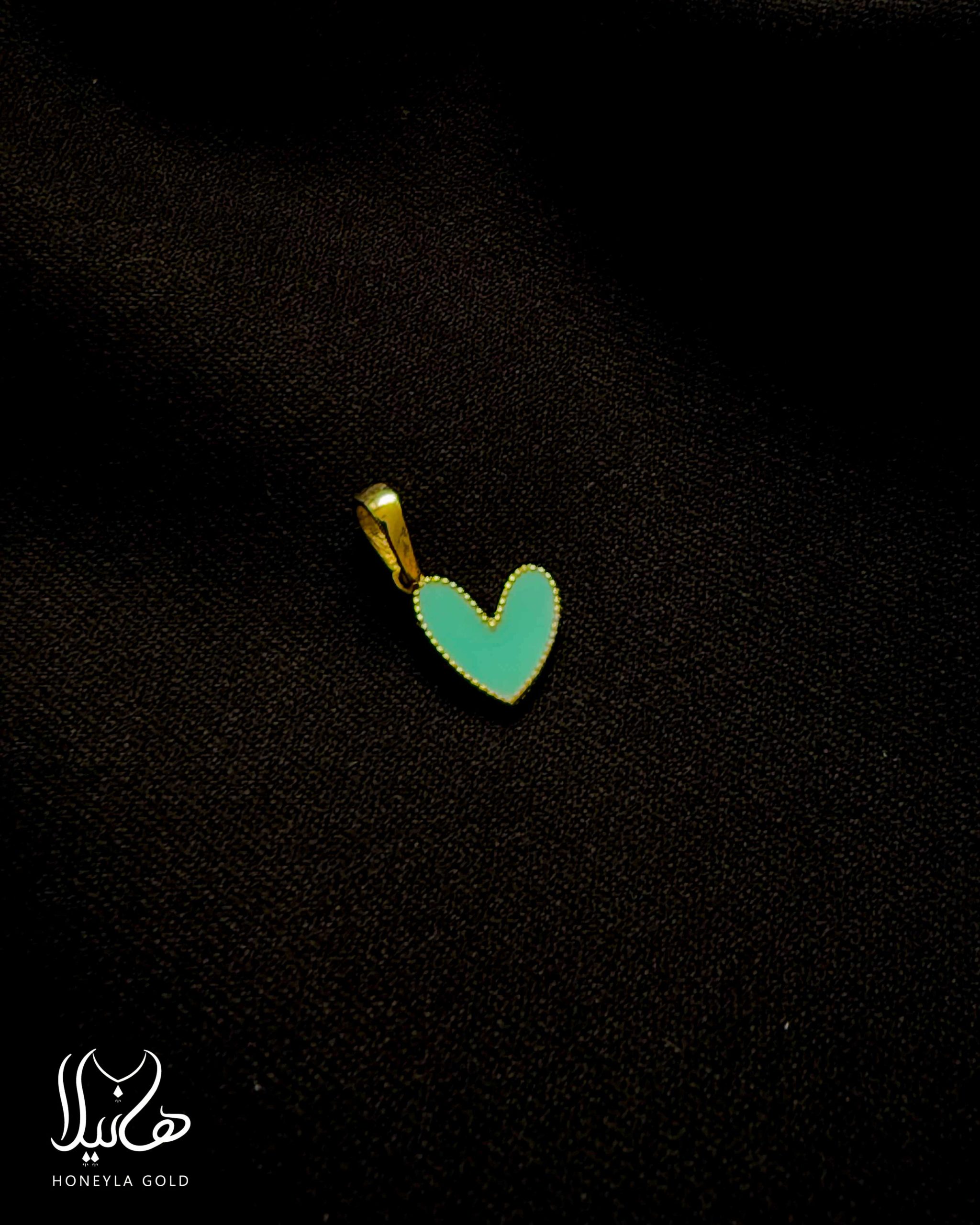 پلاک طلا طرح قلب آبی پلاک طلا طرح قلب آبی