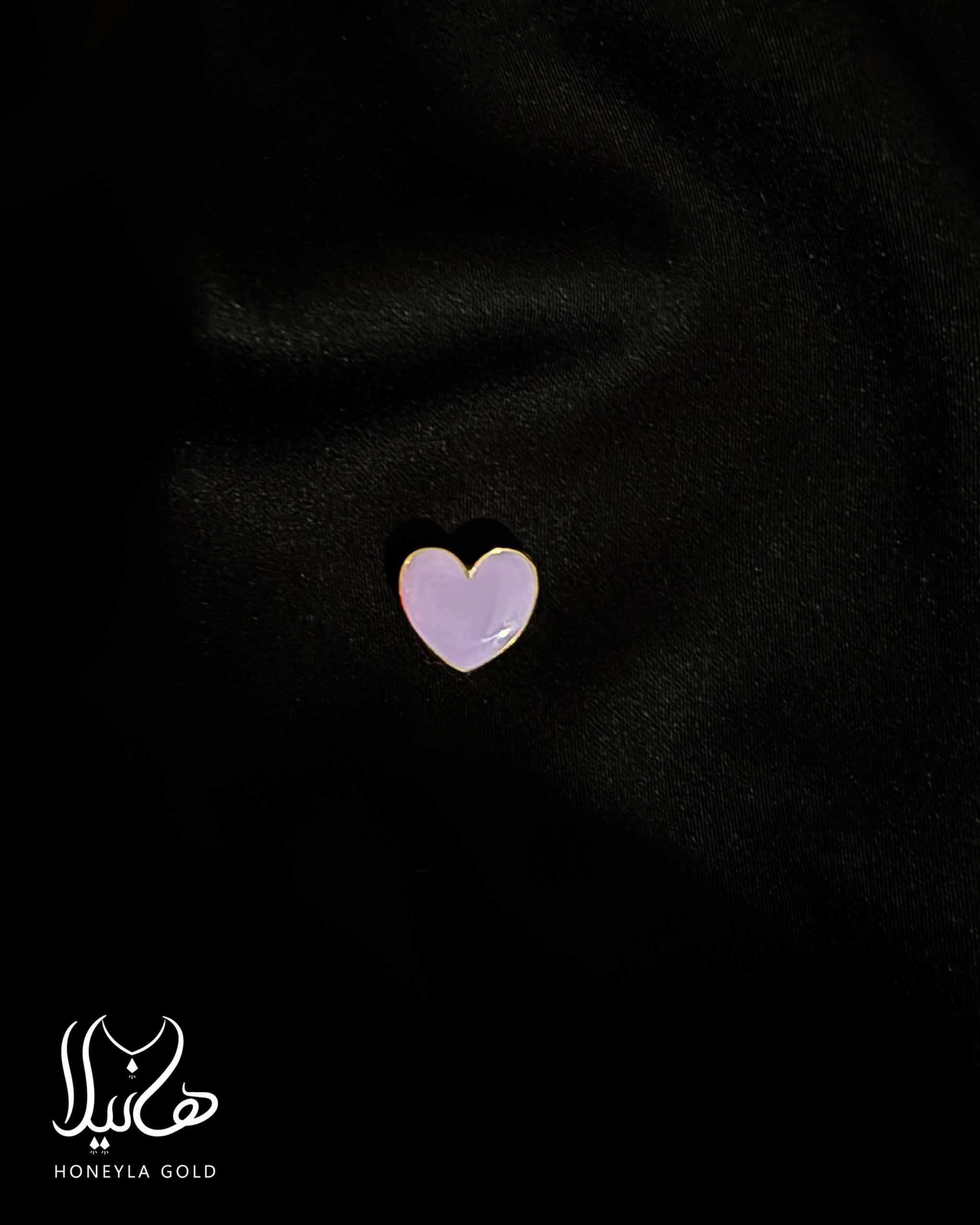 پلاک طلای طرح قلب یاسی پلاک طلای طرح قلب یاسی